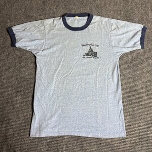 Vintage 80s Screen Stars Washington DC The Nations Capital Ringer T Shirt Mens L